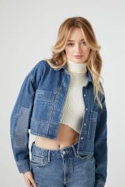 Forever 21 Cropped Patchwork Denim Jacket at Forever 21