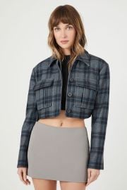 Forever 21 Cropped Plaid Shacket at Forever 21