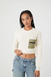 Forever 21 Distressed Cropped Sweater at Forever 21