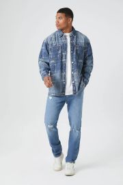 Forever 21 Distressed Gradient Wash Shirt at Forever 21