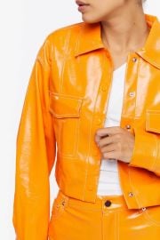 Forever 21 Faux Patent Leather Trucker Jacket at Forever 21