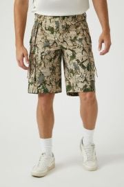 Forever 21 Leaf Print Cargo Shorts at Forever 21