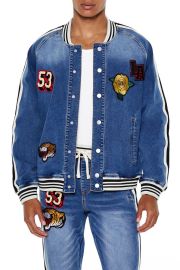 Forever 21 Patch Denim Bomber Jacket at Forever 21