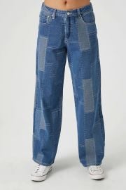 Forever 21 Patchwork Mid Rise Baggy Jeans at Forever 21