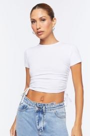 Forever 21 Ruched Drawstring Cropped Tee at Forever 21