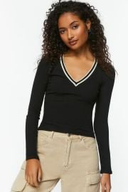 Forever 21 Varsity Striped Long Sleeve Top at Forever 21