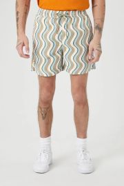 Forever 21 Wavy Striped Swim Trunks at Forever 21