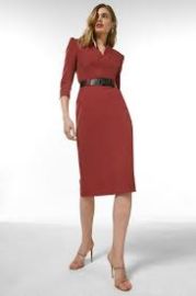  Forever Belted Midi Pencil Dress at Karen Millen