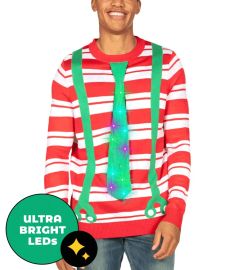 Formally Festive Light Up Ugly Christmas Sweater Men39s Christmas Outfits Tipsy Elves at Tipsy Elves