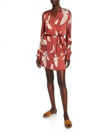 Forte Forte Papillons Gitans Long-Sleeve Cloque Wrap Dress at Neiman Marcus