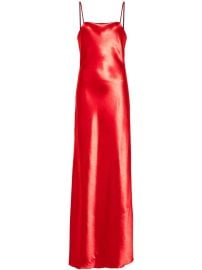 Forte Forte square-neck Satin Maxi Dress Red at Farfetch