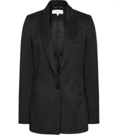 Fortuna Black Diamond Jacquard Blazer at Reiss