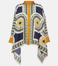 Foulard printed silk twill shirt in multicoloured - La Double J at Mytheresa