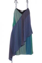 Foulard printed wrap-effect silk-twill mini dress at The Outnet