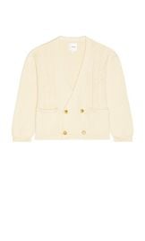 Found Found Double Breasted Cable Knit Cardigan In Cream at Revolve