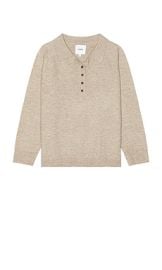 Found Hay Collared Knit Henley In Light Brown at Revolve