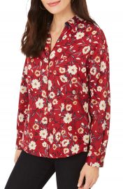 Foxcroft Lauren Windswept Floral Print Button-Up Shirt   Nordstrom at Nordstrom