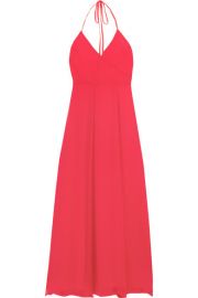 Frame   Le Maxi Halter crinkled silk-georgette wrap dress at Net A Porter