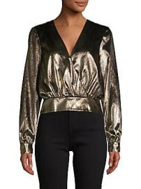 Frame - Metallic Blouson Top at Saks Off 5th