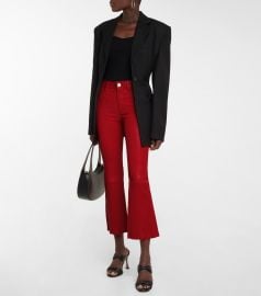 Frame - Mid-rise cropped leather pants at Mytheresa