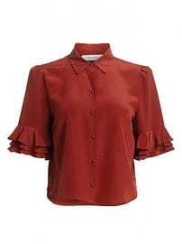 Frame - Ruffle-Sleeve Silk Shirt at Saks Fifth Avenue