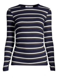 Frame - Striped Ribbed Long Sleeve Pullover at Saks Fifth Avenue