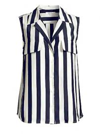 Frame - True Sleeveless Stripe Silk Shirt at Saks Fifth Avenue