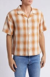 Frame Baja Plaid Short Sleeve Cotton Button Up Shirt at Nordstrom