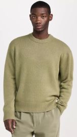 Frame Cashmere Crewneck Sweater in Khaki Green at Shopbop