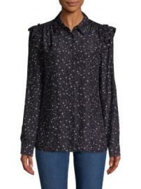 Frame Diamond-Print Silk Button-Down Shirt at Saks Off 5th