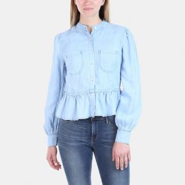 Frame Double pocket denim blouse at Elevtd