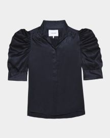 Frame Gillian Ruched Silk Top at Neiman Marcus