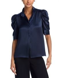 Frame Gillian Ruched Silk Top at Bloomingdales