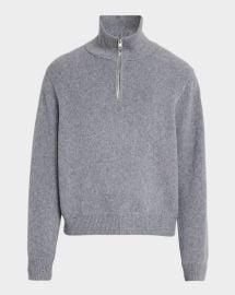 Frame Mens Wool And Cotton Quarter Zip Sweater at Neiman Marcus
