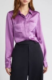 Frame Pocket Silk Button Up Shirt at Nordstrom Rack