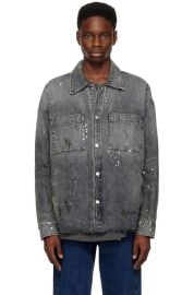 Frame Raw Edge Denim Jacket - Gray Garmentory at Garmentory