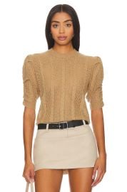 Frame Ruched Crop Short Sleeve Recycled Cashmere Wool Sweater at Revolve