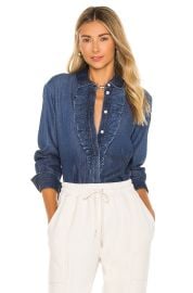 Frame Ruffle Tux Top at Revolve