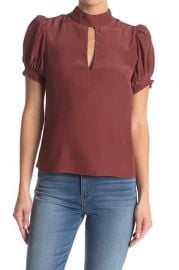 Frame Sable Keyhole Neck Silk Party Top at Nordstrom Rack