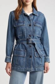 Frame Safari Belted Denim Jacket at Nordstrom