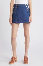 Frame Sailor Snap Denim Miniskirt at Nordstrom