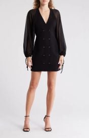 Frame Sheer Sleeve Double Breasted Blazer Dress at Nordstrom Rack