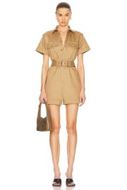 Frame Short Sleeve Utility Romper at FWRD