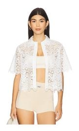 Frame The Deco Eyelet Top In White at Revolve