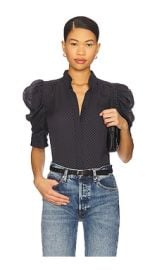 Frame The Gillian Top In Navy Multi at Revolve