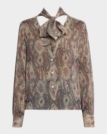 Frame The Paisley Silk Blouse at Neiman Marcus
