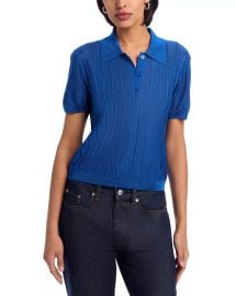 Frame The Ribbed Polo Knit Top at Bloomingdales