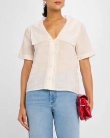 Frame The Scallop Sailor Blouse at Neiman Marcus