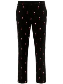 Frame heart-embroidered Velvet Trousers - Farfetch at Farfetch