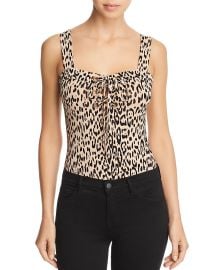 Franchesca Lace-Up Leopard Print Bodysuit at Bloomingdales